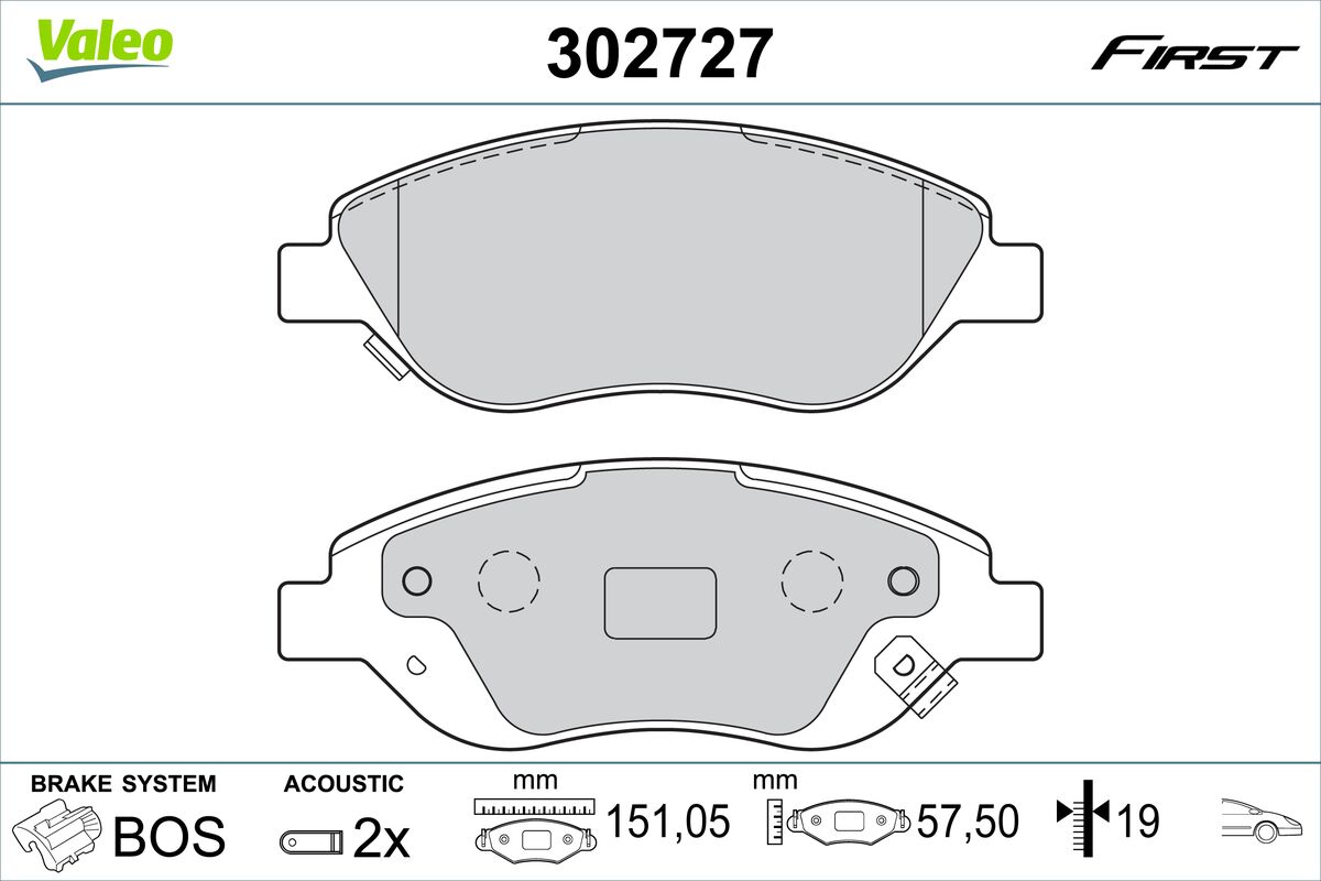 Set placute frana,frana disc 302727 VALEO